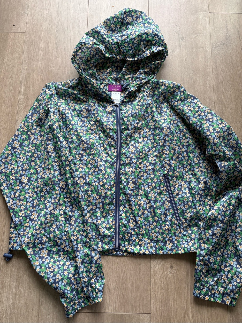NWOT J.Crew Full-zip active anorak in Liberty fabric for women